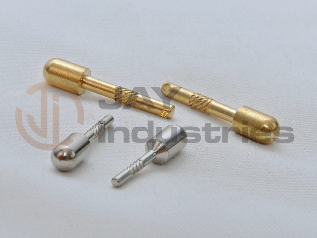 Brass male Knurled pin for moulding