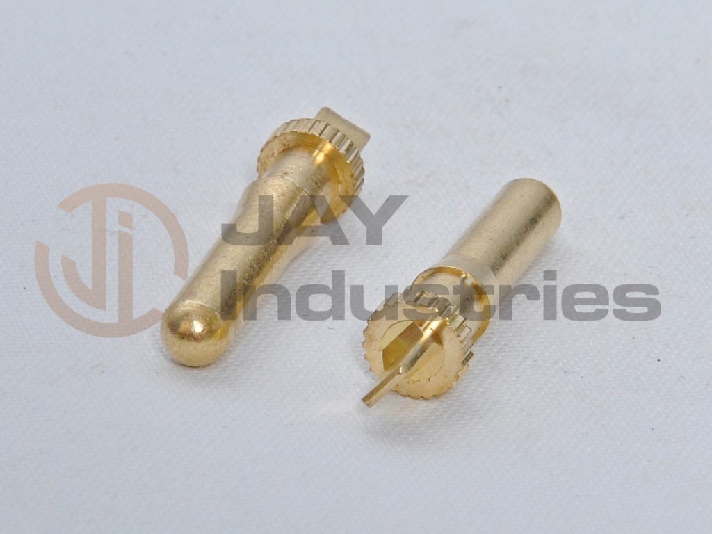 Brass male knurled pin