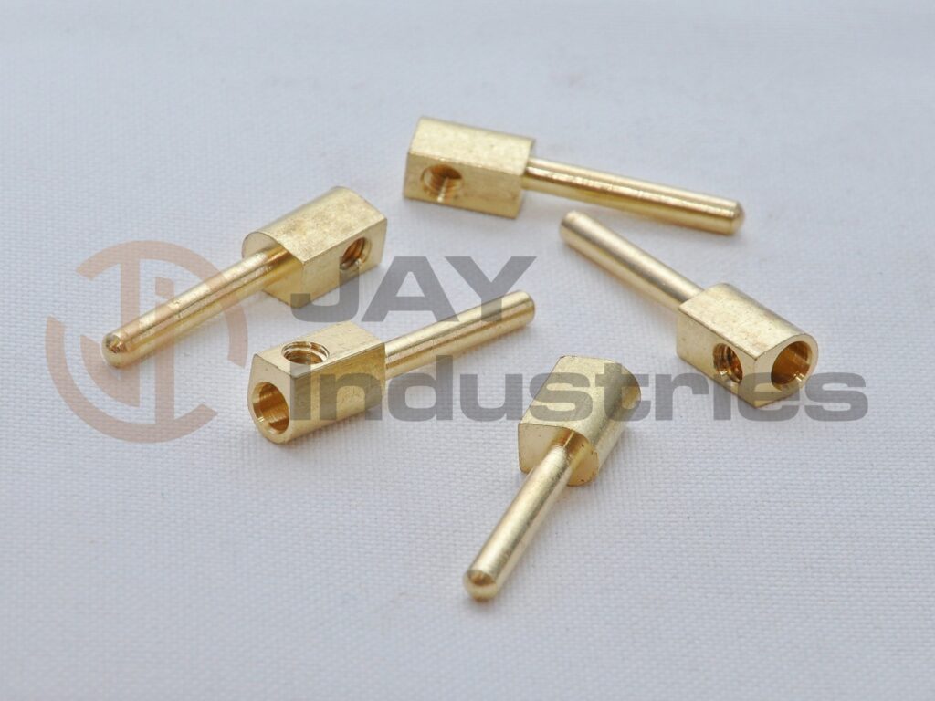 Brass male pin with wire connector