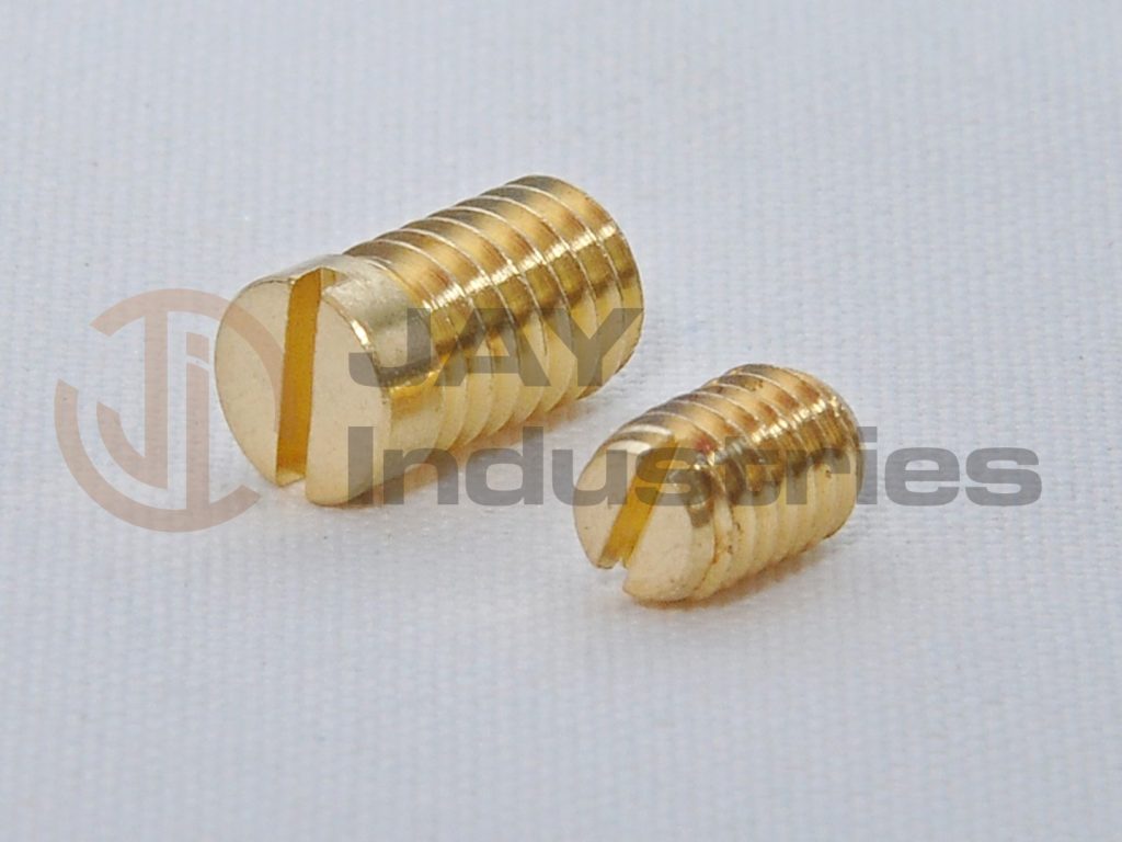 Brass slotted Grub screw with 0.30 mm hole